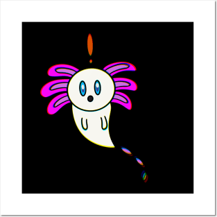 Axolotl Ghost Halloween Trick Or Treat Posters and Art